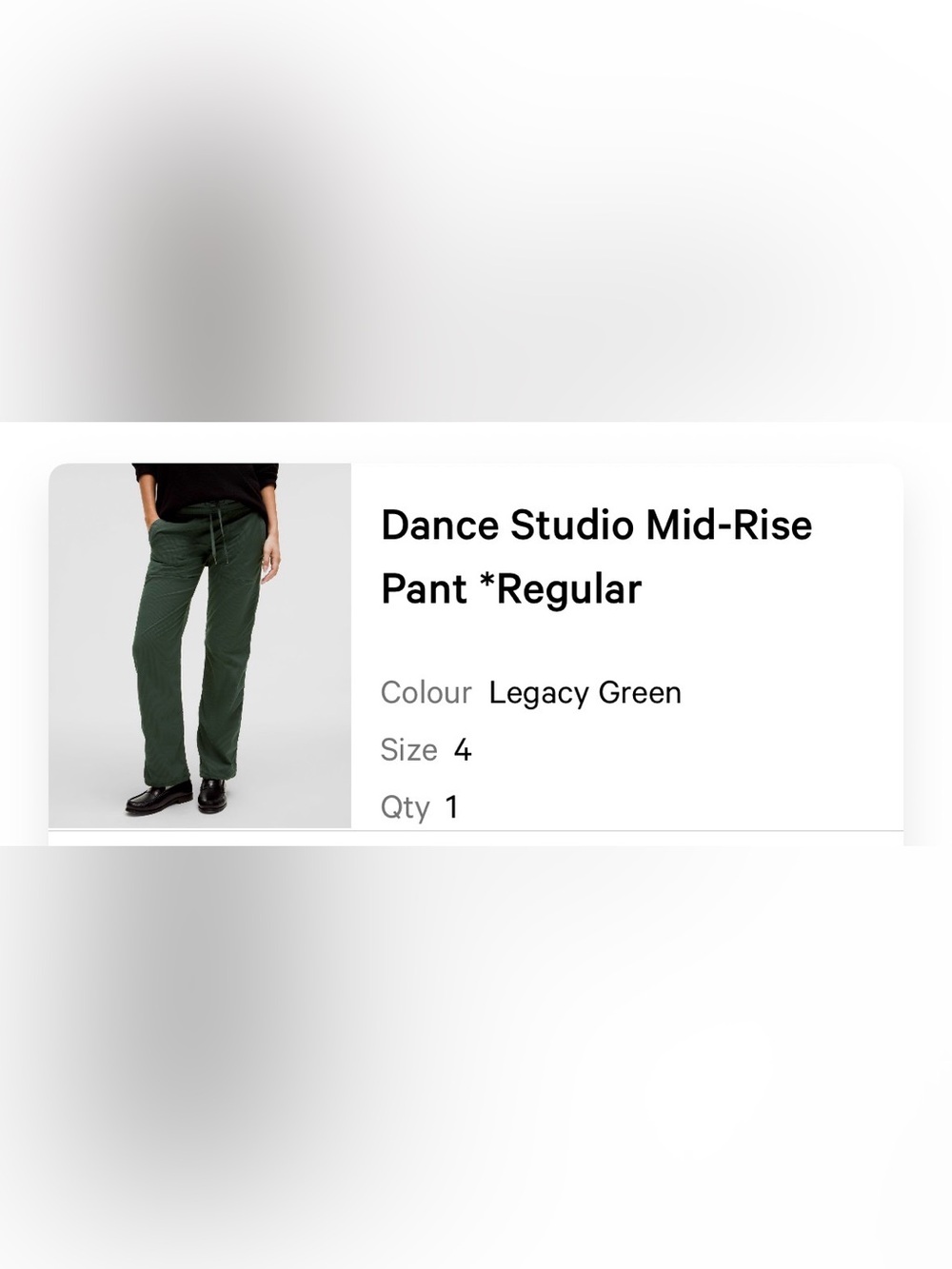 Lululemon Dance Studio Mid-Rise Pant in Legacy Green